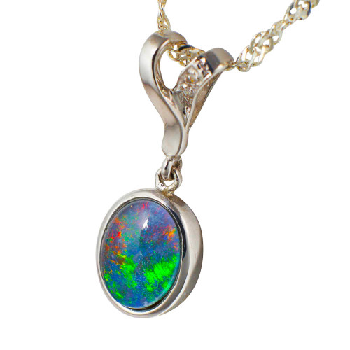 JUPITER SURPRISE STERLING SILVER AUSTRALIAN OPAL NECKLACE